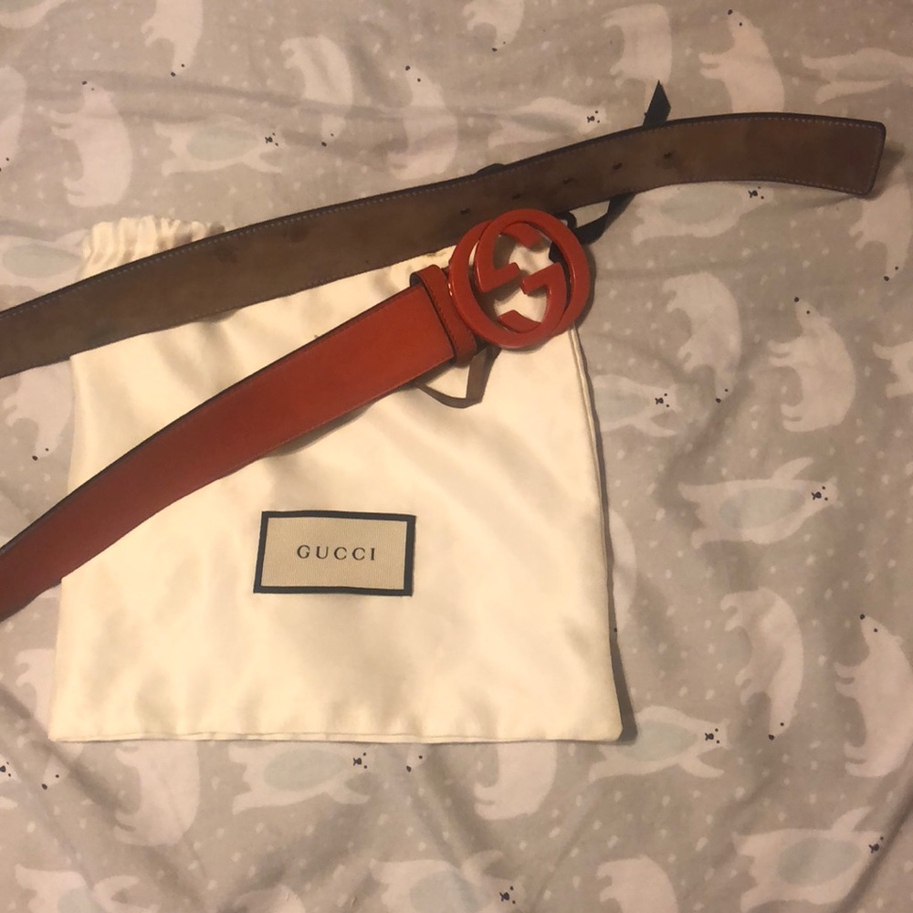 Orange Gucci belt
